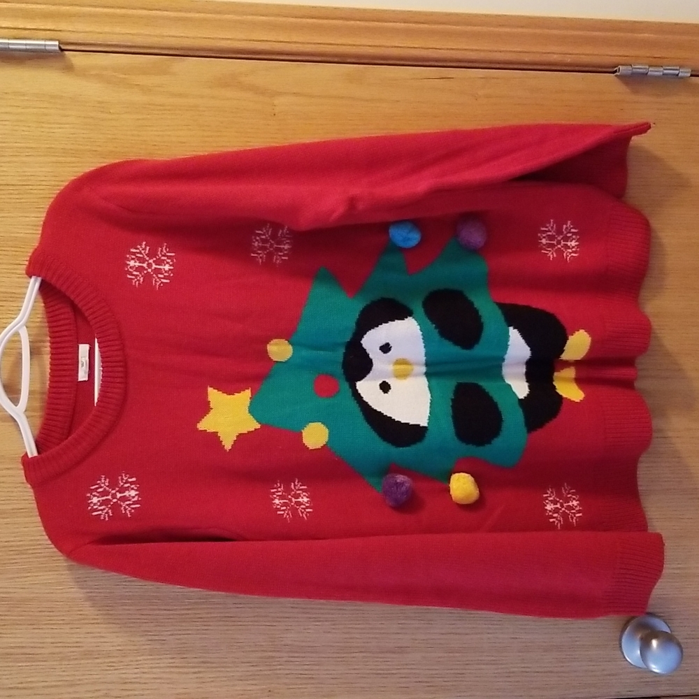 Ardene Women's red Christmas sweater with Penguin, size XL